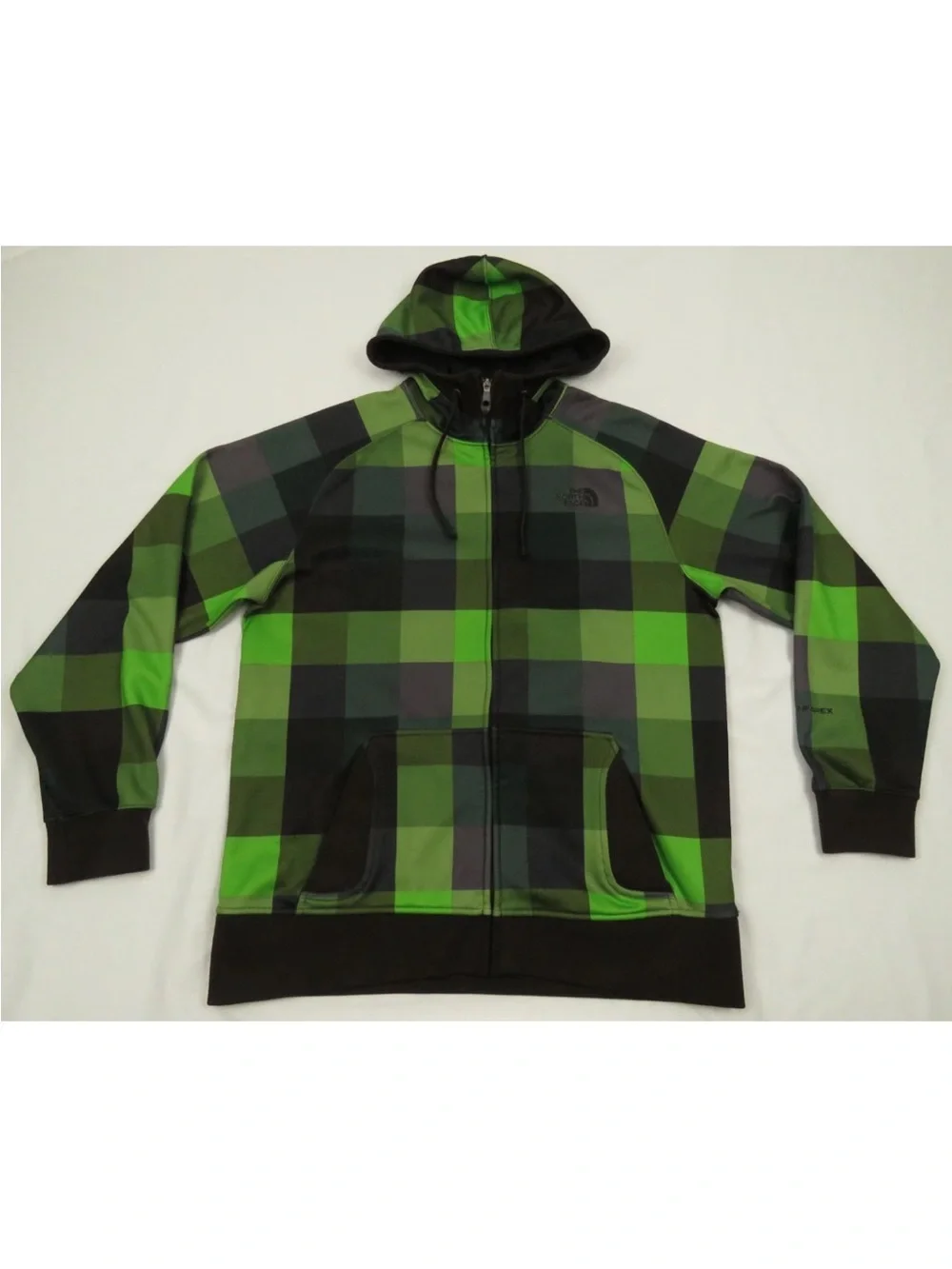 The North Face Apex Cryptic Plaid Dunmoran Hooded Full Zip Jacket L